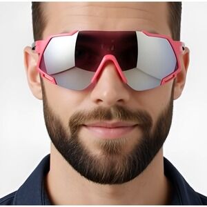 Sports Sunglasses Pink‎ Mirror Lens Outdoor Driving Golfing Single Lens Style